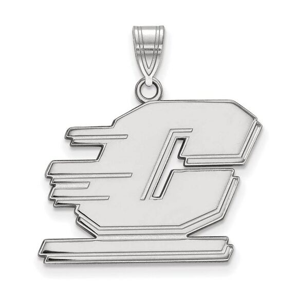 10k White Gold Central Michigan U Large Pendant